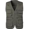 Generic Gilet da lavoro da uomo estivo sottile gilet da pesca per uomo di grandi dimensioni, gilet estivo leggero per il tempo libero con molte tasche, gilet estivo con scollo a V, gilet sportivo con chiusura
