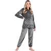 CityComfort Set Pigiama Donna Invernale in Pile, Pigiami con Cappuccio, 2 Pz Abbigliamento da Casa, Regalo Donna Adolescenti