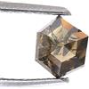 Surat*Diamond*City Diamante Naturale Esagonale Sfaccettato Step Cut 0,46 TCW Grigio-Marrone 5x4mm