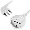 Electraline 46106 Prolunga 3M Spina 16A e Presa Polivalente P40 (Schuko + 10/16A), Bianco - Sezione Cavo 3G1mm, 3 metri