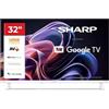 Sharp 32HF2365EW - GOOGLE TV, 32" HD,FRAMELESS,60Hz, Sonido 2x3W,HDMIx3,USBx2,USB, Colore bianco