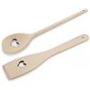 Fackelmann Set utensili da cucina in legno naturale, cucchiaio di legno e spatola con foro a cuore, mestolo e paletta antiaderente per pentole, utensili cucina ecologici in faggio resistenti