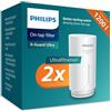 Philips Water Ontap Cartuccia filtrante AWP315P2/10, ULTRAFILTRAZIONE, riduce cloro, piombo, microplastiche, batteri, capacità di filtrazione 1200 L, DOUBLE PACK
