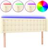 vidaXL Testiera LED Crema 147x16x78/88 cm Pelle finta