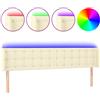 vidaXL Testiera LED Crema 183x16x78/88 cm Pelle finta