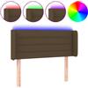 vidaXL testiera vidaXL LED marrone scuro 83x16x78/88 cm tessuto