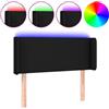 vidaXL Testiera LED nera 83x16x78/88 cm Tessuto