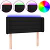 vidaXL Testiera LED nera 93x16x78/88 cm Tessuto