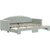 vidaXL Letto da giorno allungabile grigio chiaro 80x200 cm in velluto