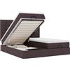 vidaXL Ottoman letto con materassi marrone scuro 180x200 cm tessuto