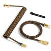 XINMENG Cavo a spirale USB-C a USB-A personalizzato XINMENG C03, con rivestimento intrecciato e connettore USB-C a USB-A rimovibile, cavo a molla estensibile, connettori metallici tipo "aviator" dorati, ideale per Xbox, mouse e altri dispositivi