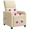 vidaXL Poltrona reclinabile vidaXL, colore crema, rivestita in tessuto
