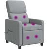 vidaXL Poltrona massaggiante relax, colore grigio chiaro, rivestita in tessuto