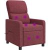 vidaXL Poltrona reclinabile vidaXL, colore bordeaux, rivestita in tessuto