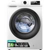 Hisense WFQE6012EVM - Lavatrice Slim a Carica Frontale 6 kg, Classe A, Vapore, 15 Programmi, Motore Inverter, Rapido 15', Pause & add, Pulizia Cestello, Display LED, White/Black