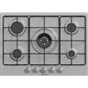 Hisense GM772XF Piano Cottura a Gas, 5 Zone di Cottura, Bruciatore Wok Doppia Corona, Griglie smaltate, Accensione Integrata, Inox Anti Impronta, (PxLxA) ‎51x 70,99x 8,99 cm