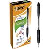 BIC Cristal Atlantis, Penne Nere a Sfera, a Scatto, Punta Media (1.00 mm), Confezione 12 Penne, Fornitura per Cancelleria Scuola e Ufficio
