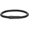 Calvin Klein Bracciale da uomo INDUSTRIAL FACETS Collection in pelle intrecciata a giro singolo o doppio con chiusura in acciaio inossidabile