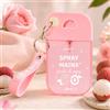 French Tendance Litchi & Rose - Spray detergente per mani, 34 ml, mini formato con portachiavi