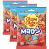 Chupa Chups Mads Fruit 115g, Sacchetto di caramelle alla frutta, caramelle cubiche croccanti con ripieno morbido, ideali da condividere (Confezione da 3)