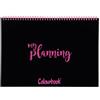 Colourbook Planning Settimanale Scrivania Medio Bicolor Spirale Soft, Nero | Formato 34x24 cm, vista a blocco, organizer da tavolo, 4 varianti colore
