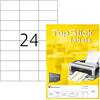 TopStick 8706 Etichette per indirizzo A4 (70 x 37 mm, 1000 fogli, carta, opaco) autoadesive, stampabili, autoadesive universali permanenti, 24000 etichette adesive, bianco