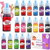 GOLDGE Coloranti Alimentari 18 Colori, Colorante Alimentare Liquidi | Food Coloring Commestibile per Cuocere Torte, Macaron, Glassa, Fondente, Biscotti, Ciambelle (6ML*18)