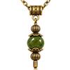 Handmade Collana bohémien da donna color bronzo antico con pendente in pietra naturale e catena vintage