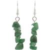 ThurColas Orecchini pendenti con frammenti di serpentino verde naturale 35 mm pendente 55 mm altezza totale ganci in acciaio inox gioielli artigianali eleganti in ottone argentato