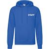 Handmade Felpa con cappuccio e scritta STAFF davanti e dietro NM (Blu Royal, S)