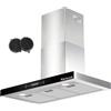 Karienvir Cappa aspirante da 90 cm, 650 m³/h, controllo gesti e touch, LED, A++ | Cappa aspirante a parete, sistema di ricircolo e condotto, 2 LED da 1,5 W, in acciaio inox