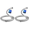 Ibergrif Tubo Doccia 1,7 m in Acciaio Inox, Flessibile Doccia Universale (Confezione da 2)