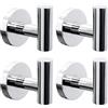 Homagic Confezione da 4 ganci per asciugamani da bagno, montaggio a parete, finitura cromata, ganci in luffa resistenti per doccia, cucina, hotel, piastrelle della piscina, mattoni in stile moderno