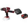 Einhell 4513926 TE-CD 18/48 - Trapano avvitatore a percussione a batteria Li-i-Solo + Power-X-Change Starter Kit, Caricabatteria e Batteria da 4000 mAh Li-Ion, Nero, Rosso