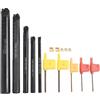 NINMORTH Set di 5 scalpelli per tornio SCLCR, asta per trapano 7-20 mm CCMT | Set di 5 pezzi, dimensioni 7-20 mm, supporto SCLCR, inserti CCMT, acciaio al carbonio robusto