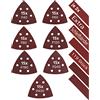 KSP-Tec 105 triangoli delta + 14 strisce abrasive, 93 x 93 x 93 mm, levigatrice a delta, carta vetrata triangolare, con velcro (93 x 93 x 93 x 93 mm)