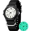 findtime Orologi militari da uomo, tattici, impermeabili, con luce notturna | Orologio da polso analogico al quarzo per uomo e donna con calendario, cinturino in nylon, per sport e attività all'aria