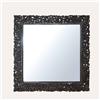 KeyHome Store Specchio Cornice in Legno Intagliato Marrone Scuro 90x90cm