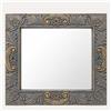 KeyHome Store Specchio Cornice in Legno Grigio Intarsio Oro 75x75cm