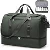 HPLQQ Grande Borsone da Viaggio Donna Bagaglio a Mano, Borsa Sportiva Borsone da Palestra con Scomparto per le Scarpe, Borsa da Weekend, Ospedale Parto, Danza, 50L,D09-Verde scuro