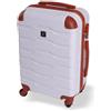 BERTOO Firenze Valigia rigida da cabina 55x40x20cm per Ryanair, bagaglio a mano con 4 ruote girevoli rimovibili, lucchetto a combinazione, bianco, 31L