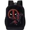 MARVEL COMICS CLASSIC DEADPOOL BACKPACK - MARVEL BLACK DEADPOOL 18 INCH AIR MESH PADDED BAG (Deadpool Jump)