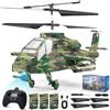 Charmofun Elicottero Telecomandato, 2.4Ghz Elicottero Radiocomandato con Luce e 3 batterie, 40 Minuti di Volo, 3.5 Canali Elicotteri RC, Aereo Telecomandato Regalo per Bambini da 8+ Anni (Verde)
