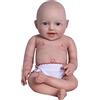 Farious 43CM Realistic Full Silicone Baby Doll, Reborn Baby Dolls, Toy, and Collectible.Bald Girl 034