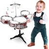 Generico Batteria per Bambini Batteria Jazz Drum Set Batteria Giocattolo per Bambini Mini Drum Set Strumenti Musicali con 5 Tamburi 1 Piatto 2 Bacchette Strumento Musicale a Percussione Educativo (A)