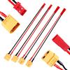Lyeteung 4 Pezzi JST a XT60 Adattatore, XT60 Femmina / Maschio a JST Femmina / Maschio Connettori, con Cavo Silicone 15cm 20AWG, per Batteria RC LiPo