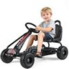 COSTWAY Go Kart a Pedali per Bambini, Go Kart Veicolo con Sedile Regolabile e Freno a Mano, per Bambini 3-6 Anni, Portata Massima 30 kg (Nero)