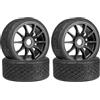 RcThjia 1/7 1/8 Set di Pneumatici per Strada Pneumatico per Strada 17mm Cerchi per Ruote per Arrma 1/7 Infraction Limitless Felony FS Racing Model GT Auto RC Upgrade Pneumatico per Strada 4Pz Un Set