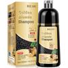 JELMOK 500ML Black Hair Dye Shampoo 3 in 1, Shampoo Colorante Nero per Donna Uomo, Shampoo Colorante Capelli Istantaneo, Hair Color Shampoo - Naturale - Shampoo per Capelli (Golden Blonde, 500ML)