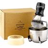 Anbbas 4in1 Vegan Style Synthetic Badger Hair Shaving Brush, Stainless Steel Shaving Stand Milk Shaving Soap and Bowl Set for Men Close Shave Kit